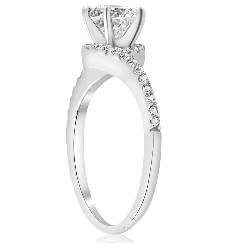 Pompeii3 5/8ct Diamond Curve Pave Engagement Ring 14k White Gold, 2 of 5
