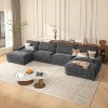 Vipbear 158" L Shaped Couch Modular Sectional Sleeper Sofa, CHENILLE Fabric, Modern Oversized Sectional Couch with Deep Seat, Tool-Free Assembly - 2 of 4