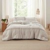 BAGOKIE 4-Piece Pinch Pleat Striped Bed in a Bag Comforter Set for All Season - 2 of 3