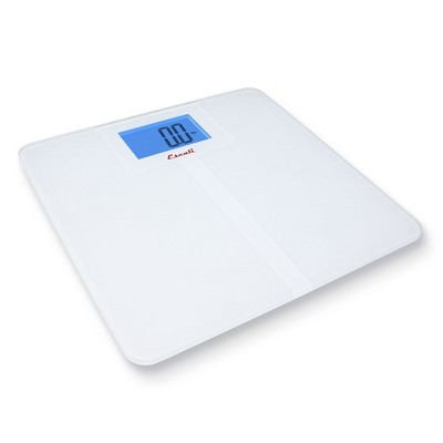 High Capacity White Glass Digital Bathroom Scale with Slip Resistant Surface