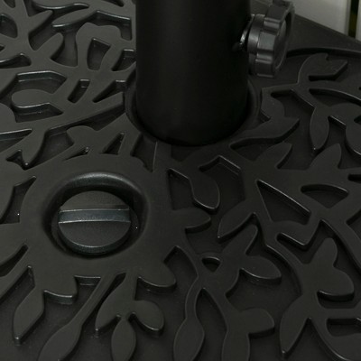 Black Metal Half Round Patio Umbrella Base Stand Holder