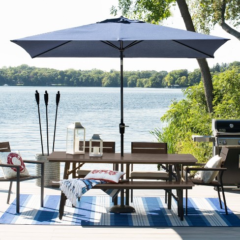 Mantega 6pc Rectangle Metal Patio Dining Set Black Brown Project 62 Target