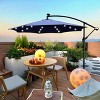 Okak 10 Ft Outdoor Patio Umbrella with 8 Sturdy Ribs Solar Powered LED Lighted Market Table Umbrella with Cross Base for Pool Deck Backyard - 2 of 4