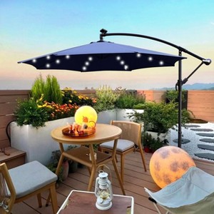 CAVINAS 10 FT Patio Umbrella with Base Deck Umbrella with Base with Night Light Cantilever Patio Umbrellas for Garden, Terrace - 1 of 4