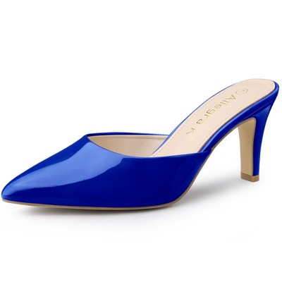 Allegra K Women's Casual Office Pointed Toe Slip-On Stiletto Slide Mules Heels