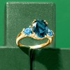 Ross-Simons 5.40 ct. t.w. Tonal Blue Topaz 3-Stone Ring in 14kt Yellow Gold - 4 of 4