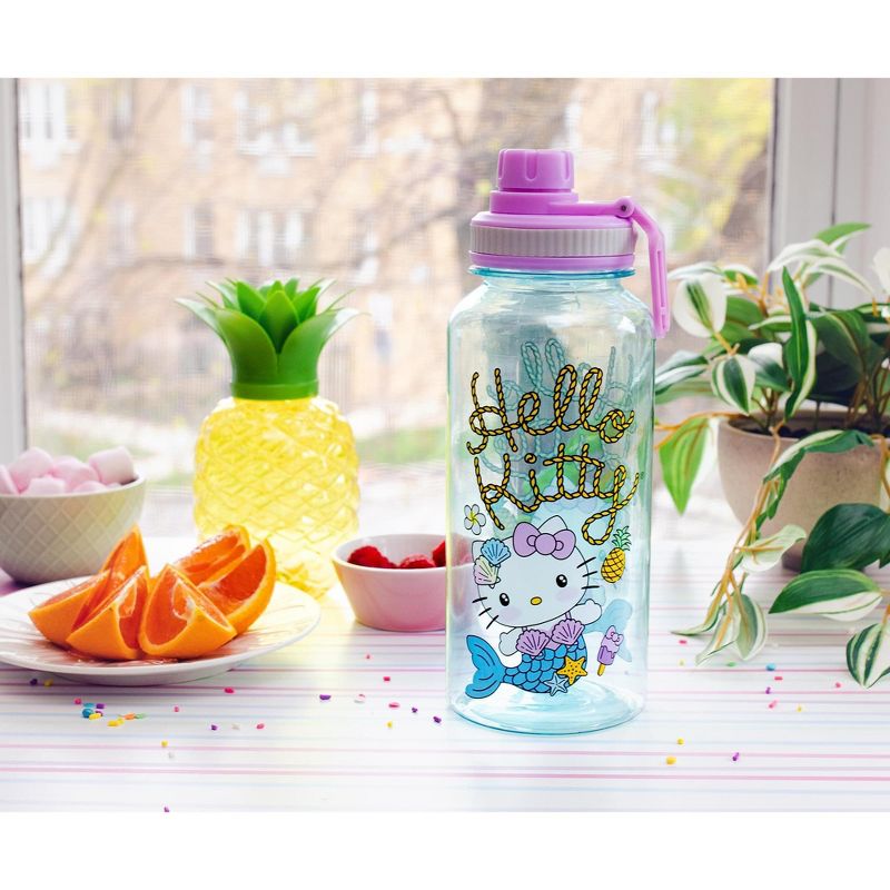Silver Buffalo Sanrio Hello Kitty Mermaid Twist Spout Water Bottle and Sticker Set | 32 Ounces, 2 of 10