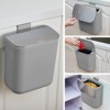 Hanging Small Trash Can with Stainless Steel Lid Space-Saving Garbage Can for Cabinet, Under Sink, RV, Bathroom Kitchen - 2 of 4