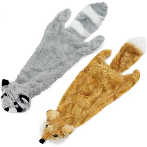 Best Pet Supplies 2-in-1 Fun Skin Stuffless Squeaky Dog Toys - Fox