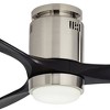 Casa Vieja 52" Windspun Modern Indoor Ceiling Fan 3 Blade LED Light Remote Control Brushed Nickel Finish Bedroom Living Room Hugger DC Motor - 3 of 4