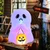 Costway 4' Halloween Inflatable Ghost Holding Pumpkin Blow up Holiday Decor w/LED Lights - 3 of 4