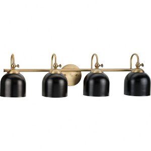 Progress Lighting Dalton 4-Light Wall Light in Vintage Brass with Coastal Blue Shade - 1 of 1