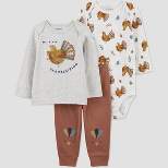 Carter's Just One You®️ Baby 3pc Thanksgiving Top & Bottom Set - Brown