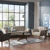 PAGED Upholstered Accent Chair with Arm Support and Solid Wood Legs, Modern Arm Chairs for Bedroom, Reading Room, Blue - 2 of 4