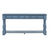 Vynxaria Extra-Long Mediterranean Style Console Table with 3 Drawers Solid Wood Legs, Extra Thick MDF, for Accent and Storage - 2 of 4