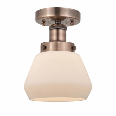 Fulton - 1 Light Semi-Flush Mount In Industrial Style-8.25 Inches Tall and 6.5 Inches Wide