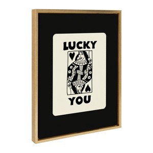 Kate & Laurel All Things Decor 18"x24" Lucky You Framed Canvas by Honey Island Studio Bright Gold - 1 of 4