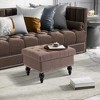 Ottoman with Storage for Living Room, 25" Storage Ottoman with Removable Lid, Button-Tufted Fabric Bench for Footrest and Seat with Wood Legs - 4 of 4
