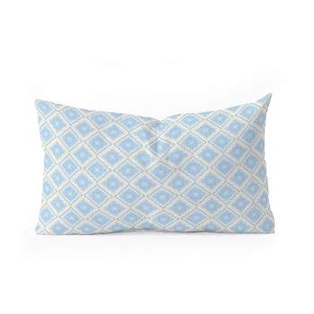 Hello Sayang Snow Flakes Icy Blue Oblong Throw Pillow - Society6