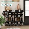 TopComfy Decorative Storage Cabinets Sideboard Shoe Cabinet Large Modern Shoe Storage Cabinet Shelves for Living Room, White, 59.05"*20.19"*9.25" - 3 of 4