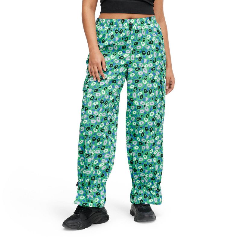 Women's Utility Jazz Dot Green Cargo Pants - DVF for Target, 4 of 10