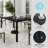 Martha Stewart Lily Pond 60" Indoor-Outdoor Patio Table with Slatted Top and Steel Frame in Black - 4 of 4