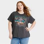 Women's Wyoming Short Sleeve Graphic T-Shirt - Charcoal Gray