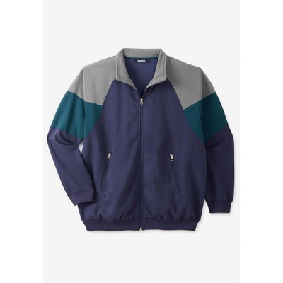KingSize KS Sport Wicking Color Block Full Zip Track Jacket - L, Navy Colorblock — фото 3