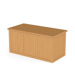 Cesicia Outdoor Wooden Deck Box, for Patio Furniture Cushions, Pool Toys & Garden Tools - 1 of 4