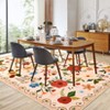 Modern Washable Area Rug for Living Room, Vintage Floral Floor Rug with Non Slip Backing, Low Pile Resistant Carpet for Home, - 2 of 4