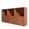 Brown Cube Bookcase With 3 Cabinets - 2 of 4