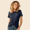 Dalix Smile Face Embroidered Soft Cotton Short Sleeve T Shirt Womens - 3 of 4