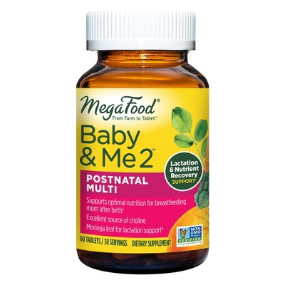MegaFood Baby & Me 2 Postnatal Multi Supplement - 60ct