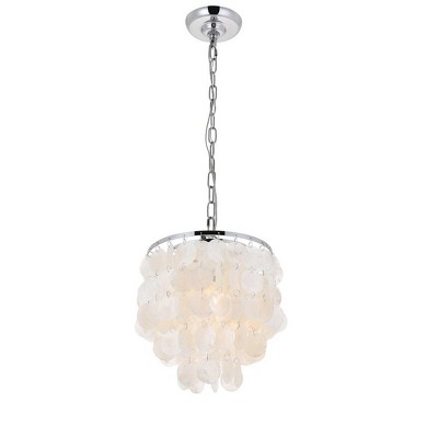 Selene Chrome and White Shell Pendant Light