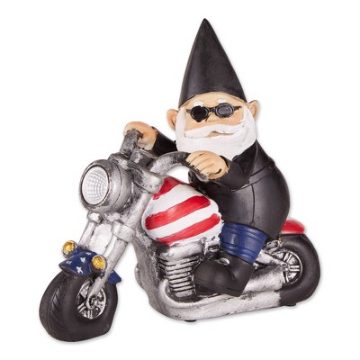 8" Polyresin Solar Biker Gnome - Zingz & Thingz