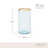Twine Aqua Bubble Gold Rim Glass Tumblers, Tinted - 3 of 4