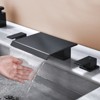 Cobbe 8-Inch Widespread Bathroom Faucet 3-Hole Waterfall Bathroom Sink Faucet for Vanity Double Handle Matte Black - 3 of 4