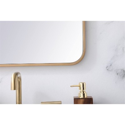 Evermore Contemporary 20x30" Gold Wood Bathroom Vanity Mirror