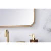 Elegant Lighting Soft corner metal rectangular mirror 20x30 inch in  Brass - 4 of 4