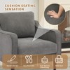 Mid Century Modern Living Room Chairs, Green Upholstered Arm Chair,Comfy Breathable Linen Fabric, Sofa Chair with Wood Legs,Reading Chairs - 4 of 4