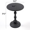 Syemin End Tables Vintage Metal Coffee Table End Table Round Side Table Nightstand Accent Table Decorative Living Room, Black, 15.7"*15.7"*21.2" - 3 of 4
