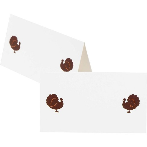 NEW Place Cards Thanksgiving Autumn Fall Leaves Pack Of 40 Tent Style 