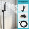Aghana Digitals Modern 10" Square Matte Black Shower System Set with 2 Metal Handles, Recessed - 4 of 4