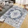 COZONY Vintage Boho Floral Hallway Runner Rug — Washable Low Pile Area Rug with Non-Slip Backing, Stain-Resistant Medallion Carpet for Bathroom - 3 of 4