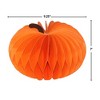 Briarwood Lane Fall Honeycomb Paper Decor 7x9.5 Orange Pumpkin Honeycomb - Large Magnetic For Fall Honeycomb Paper Decor Party Centerpiece Decoration - 2 of 4