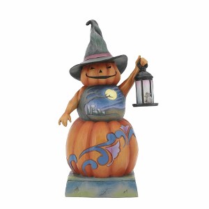 Jim Shore 9.25 In From Dusk Til Dawn Halloween Scene Pumpkin Handcrafted Pumpkin Figurines - 1 of 3