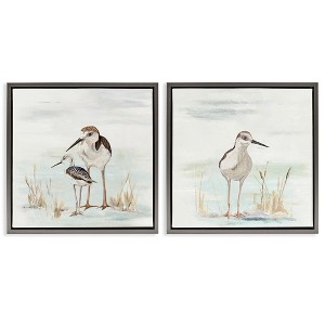 Stupell Industries Sandpipers Among Beach Grasses 2pc Floating Frame Art Set - 1 of 4