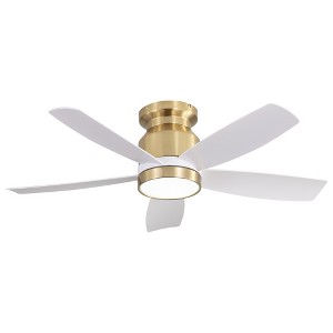 TOBILI 42 Inch Flush Mount Ceiling Fans with LED Light 22W and 5 ABS Fan Blades for Bedroom Dining Room - 1 of 4