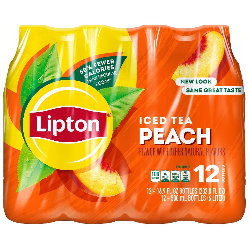 Lipton Peach Iced Tea - 12pk/16.9 fl oz Bottles, 1 of 5