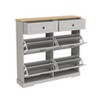Gulches Shoe Storage Cabinet with 2 Drawers & 4 Flip Drawers, Adjustable Shelf, Antique White - Stylish, Spacious & Sturdy for Entryway - 3 of 4
